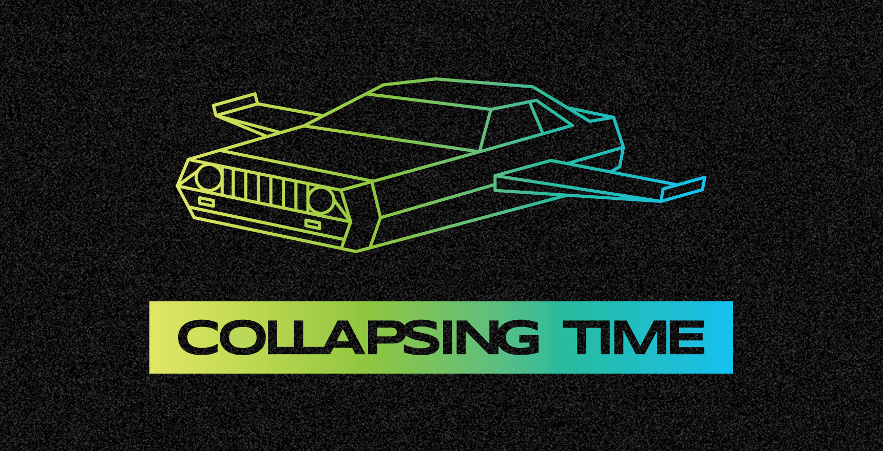 collapsing time space car graphic