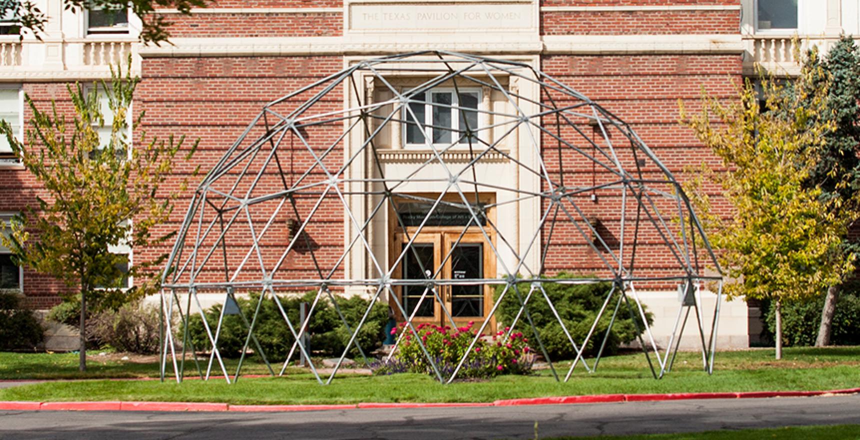 geodesic dome exterior of school
