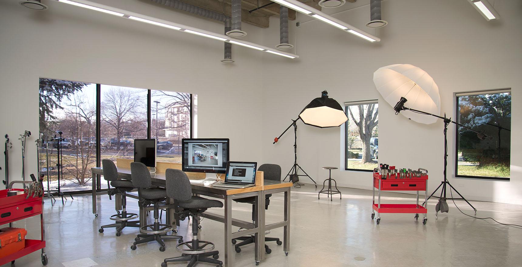 Digital photo studio interior