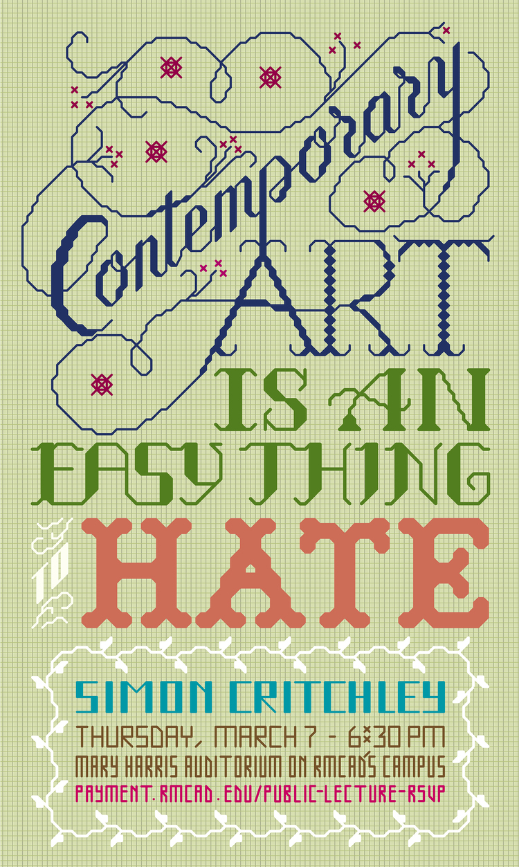 Contemporary art is an easy thing to hate lecture poster