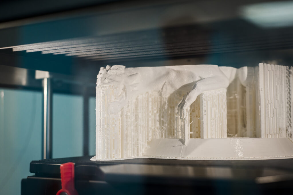 A 3D print in process