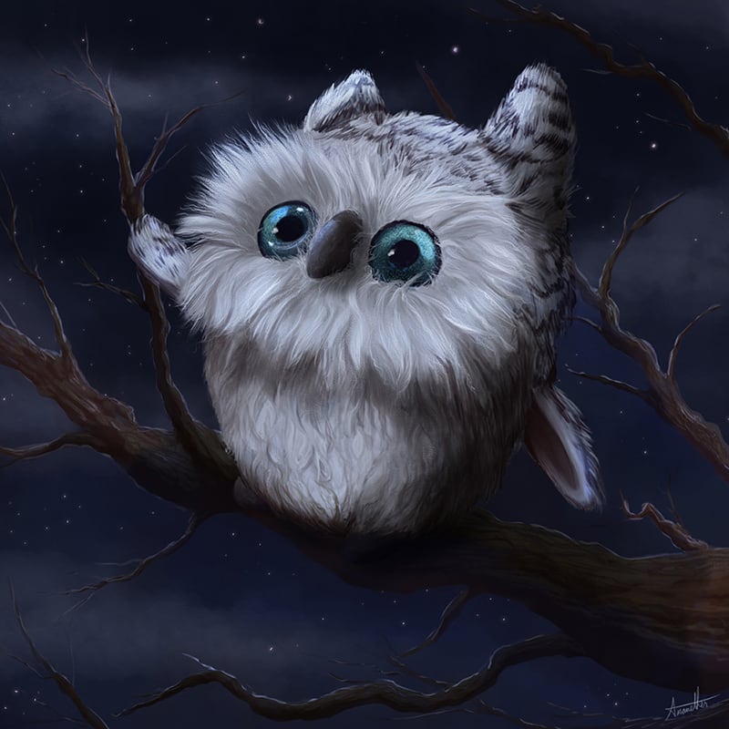 Digital illustration of an owl