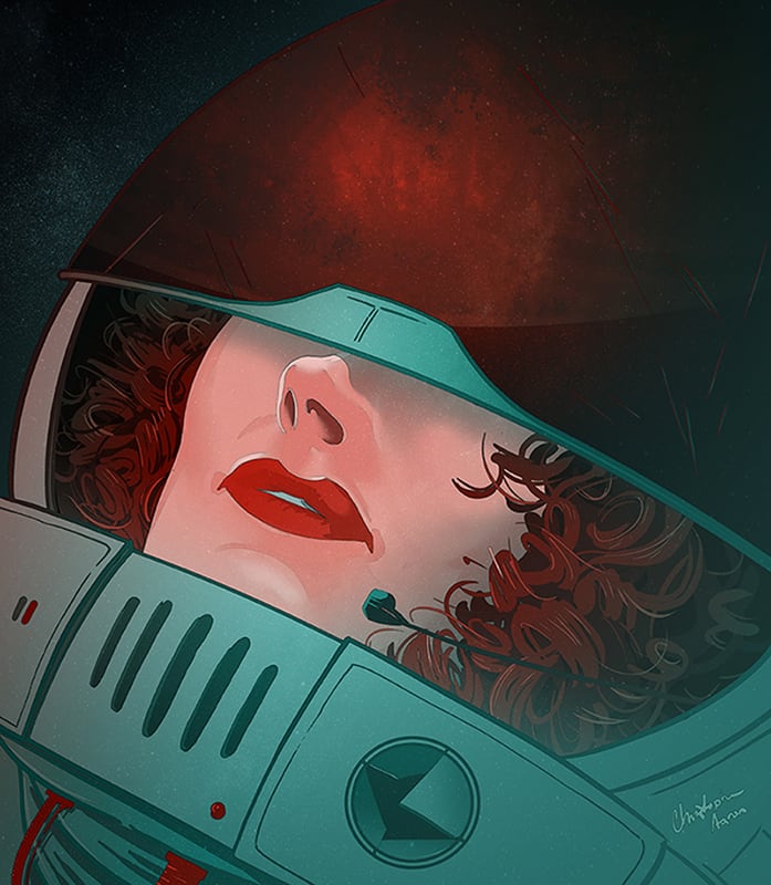 Illustration of person in a space suit