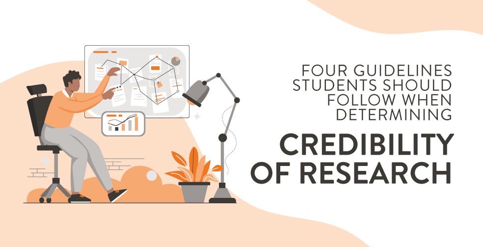 Four guidelines students should follow when determining credibility of research