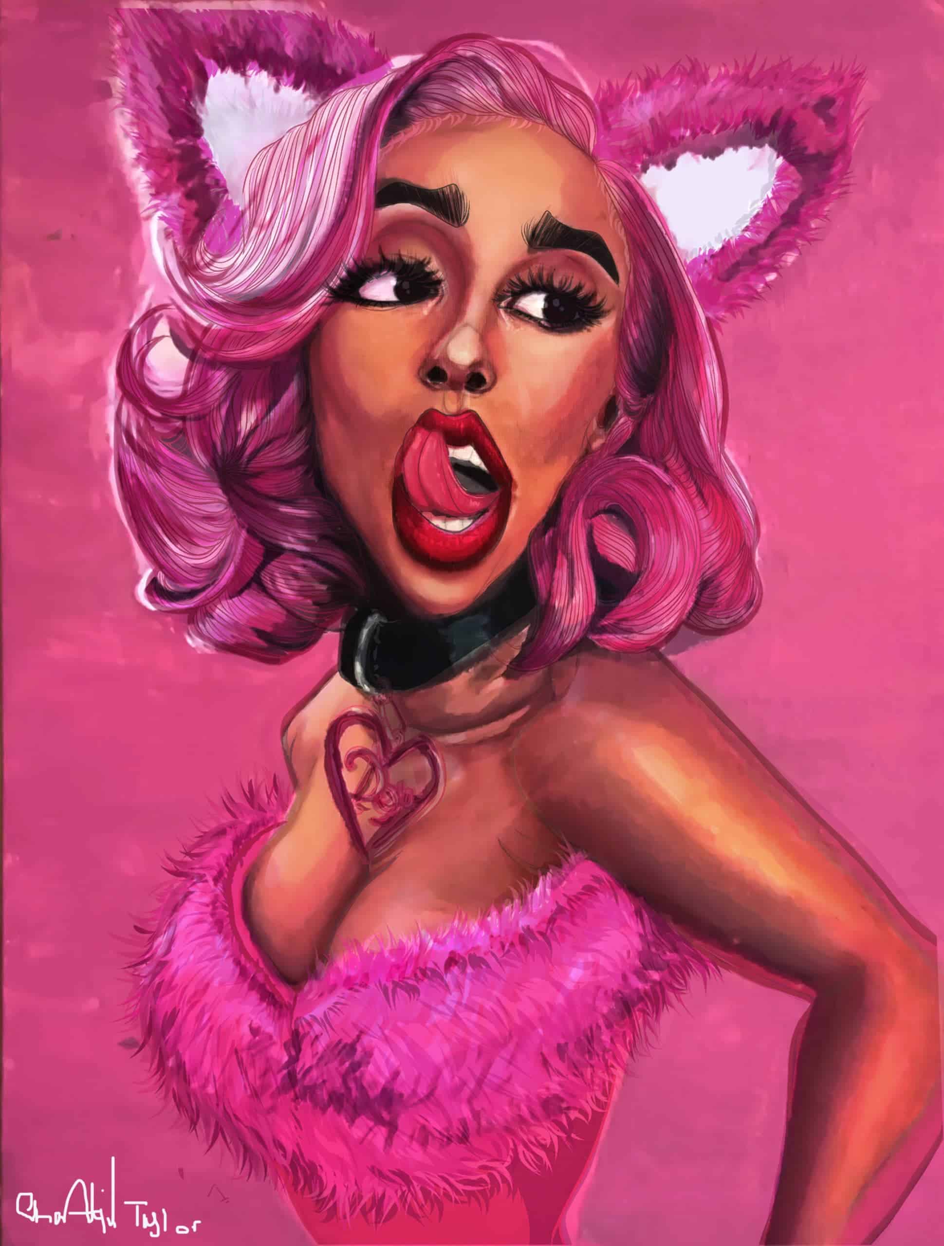 Chantil Taylor art titled Doja Cat Caricature