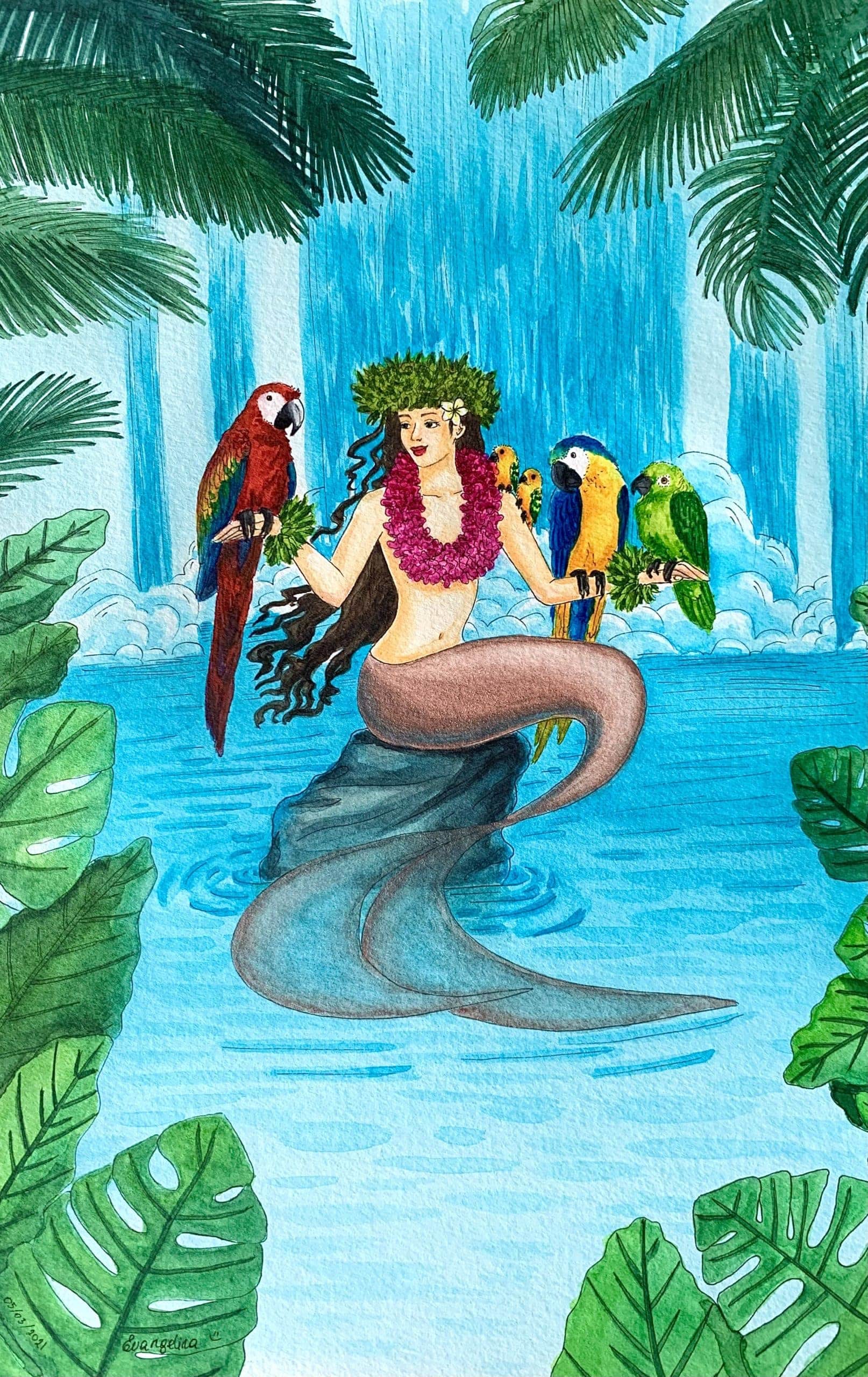 Evangelina Shvets art titled Mermay Parrots