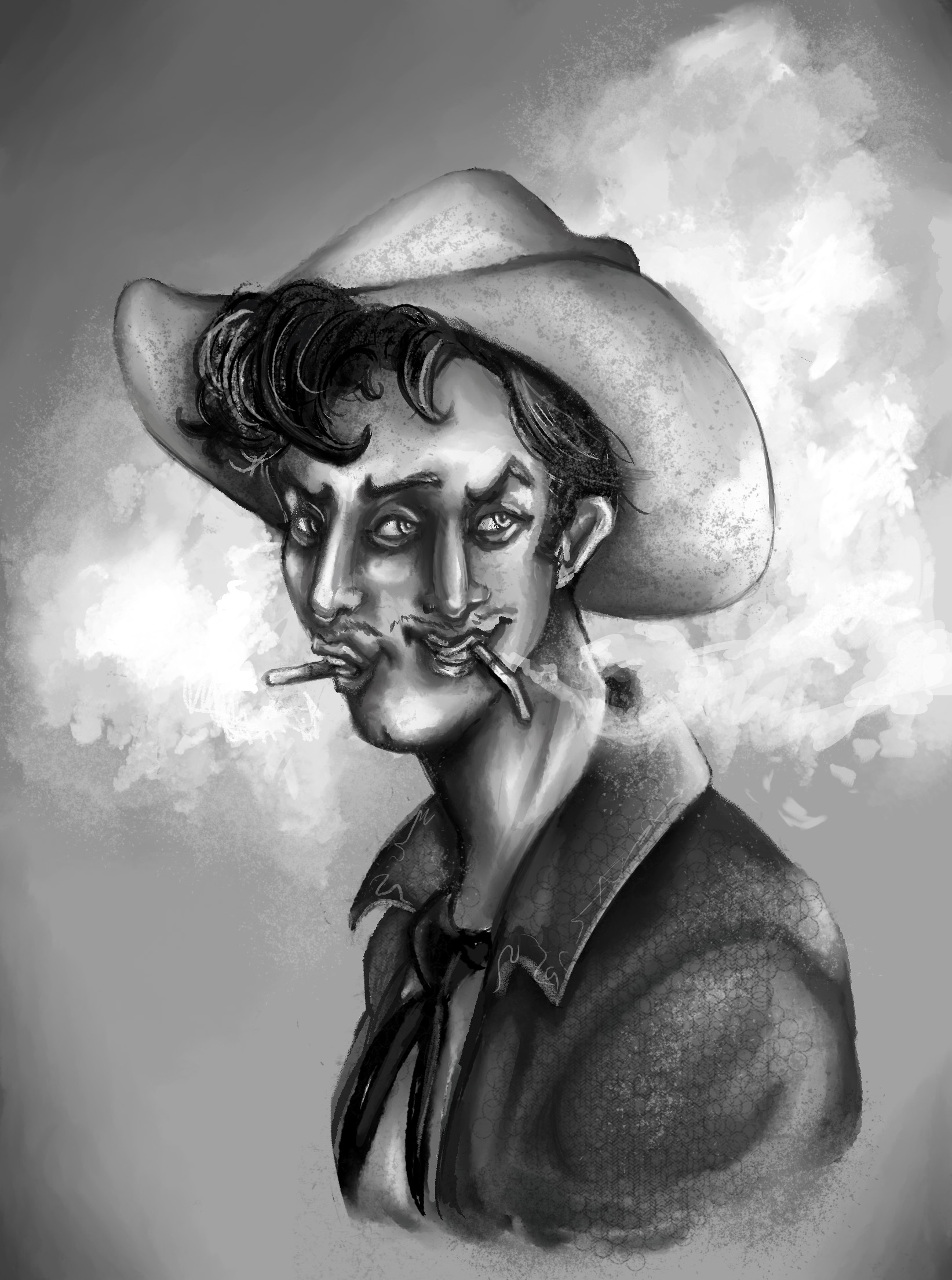 Jordan Wright art titled No Good Two-Faced Drugstore Cowboy