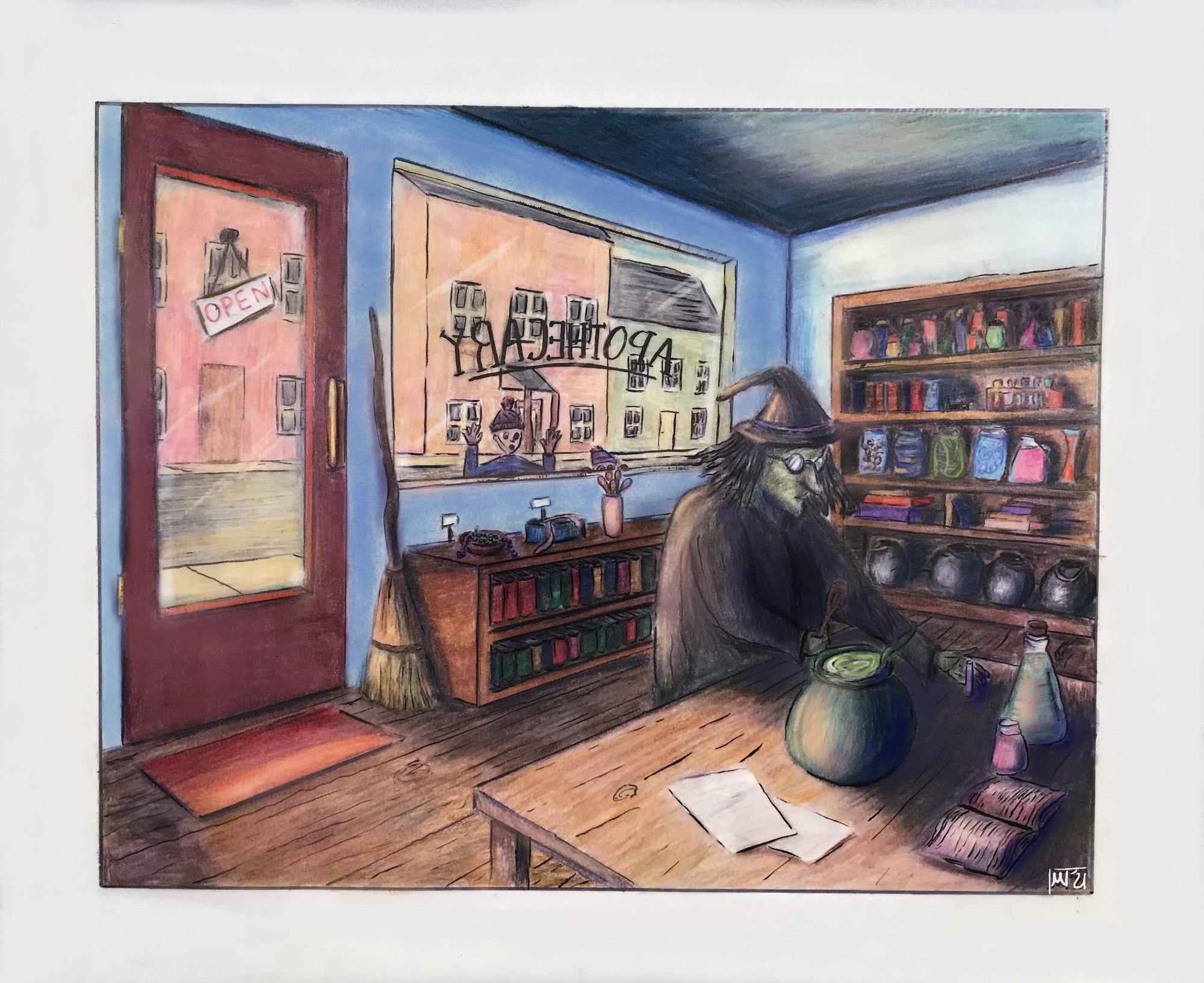 Maggie Isamoyer art titled Apothecary Shop