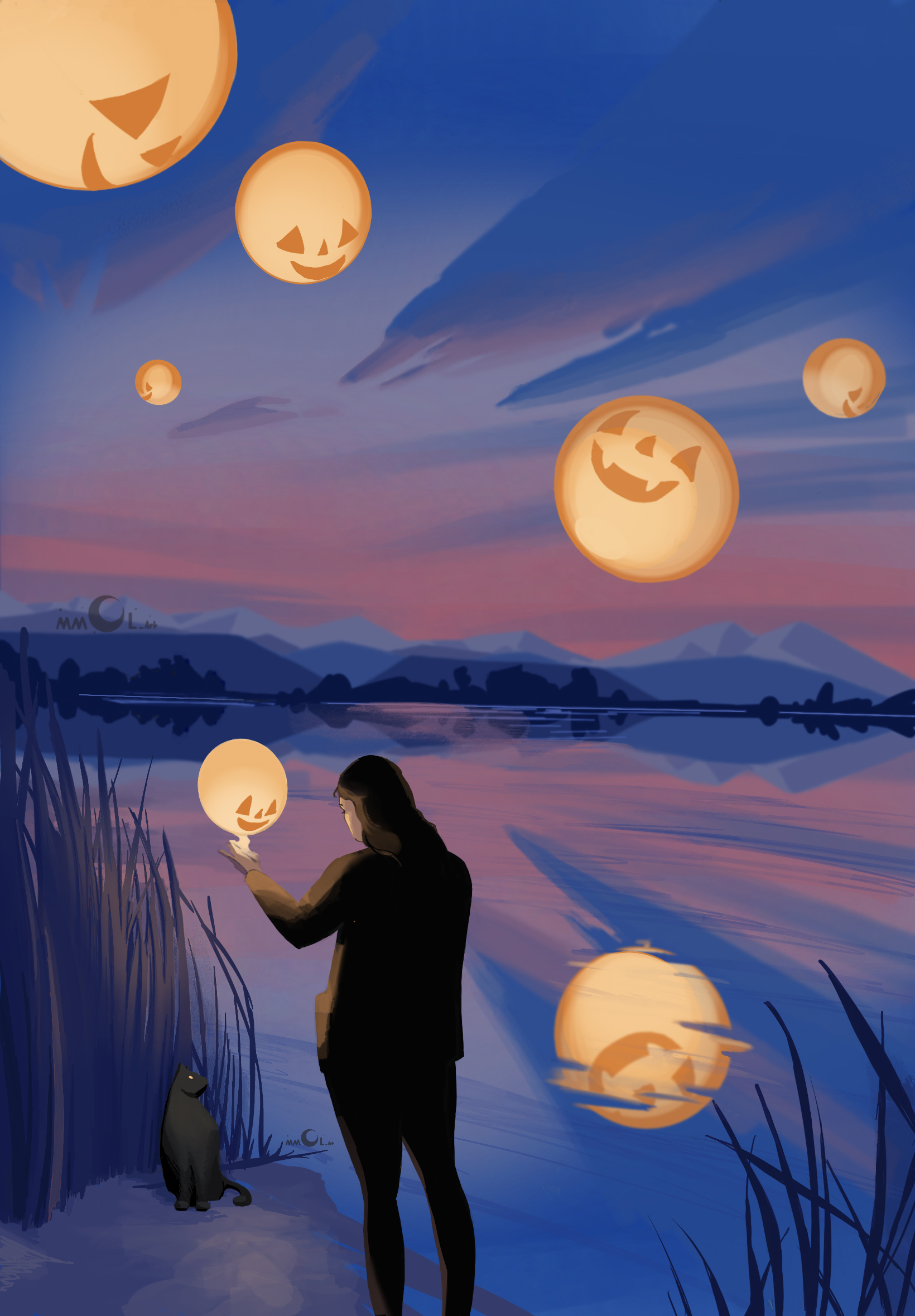 Megan McLean art titled Pumpkin Lanterns