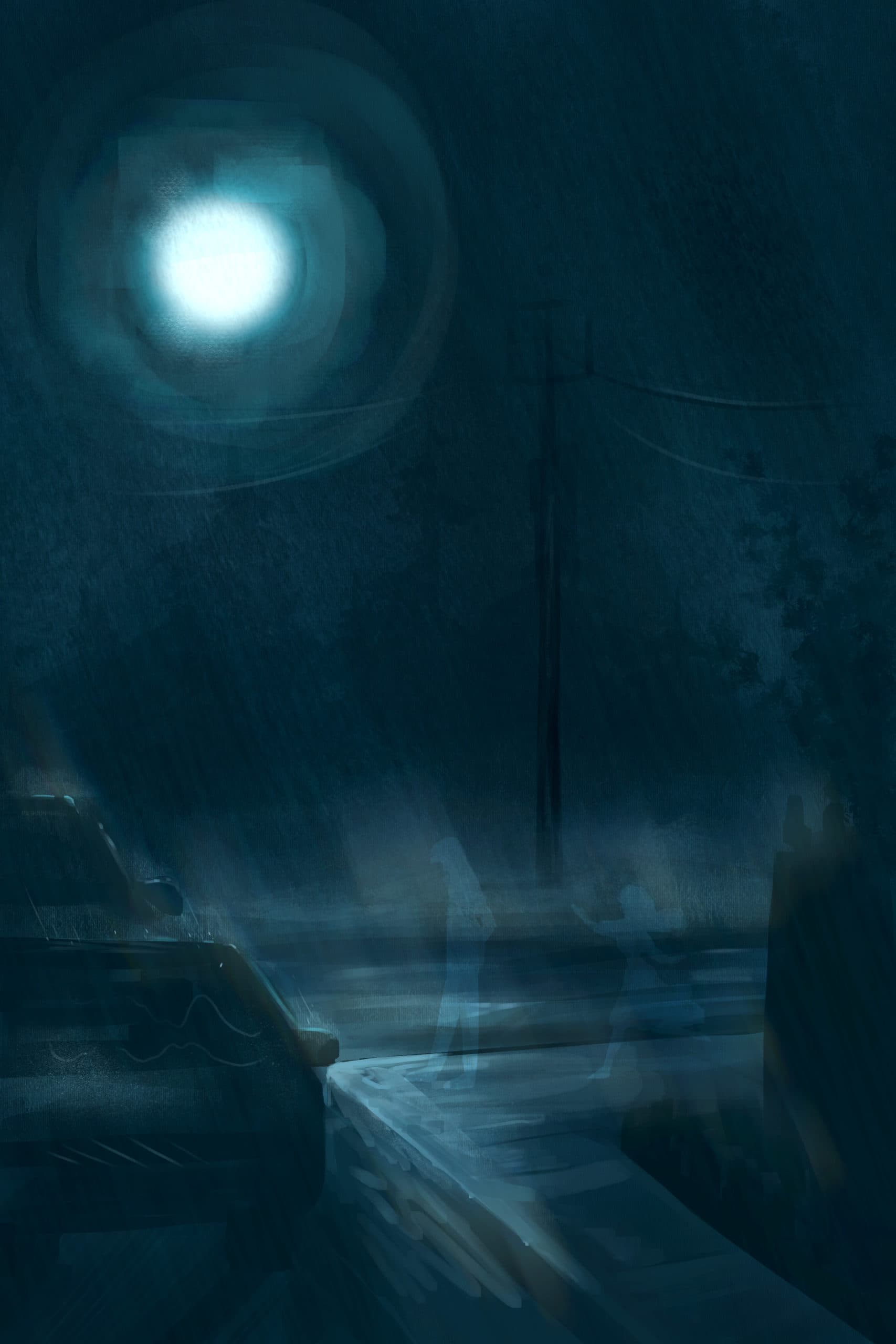 Tina Carbone art titled Between Each Bead of Rain