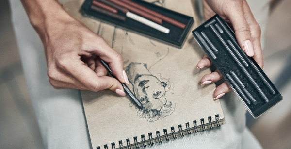 artist drawing a portrait