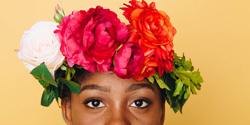 woman wearing a flower crown
