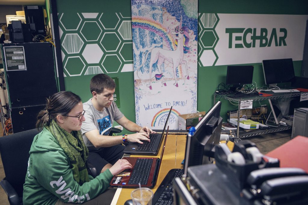 RMCAD students working in Techbar