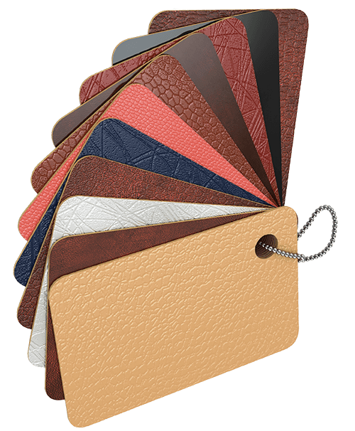 color palette samples of leather