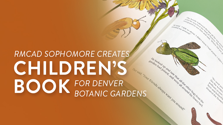 Blog header titled "rmcad sophomore creates children's book for denver botanic gardens.