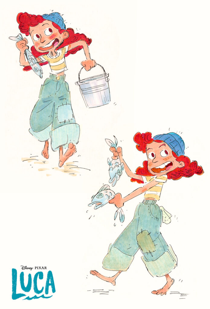 Marsigliese's sketches from Pixar's Luca.