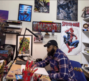 Image of Darryl Murphy in his artist studio.