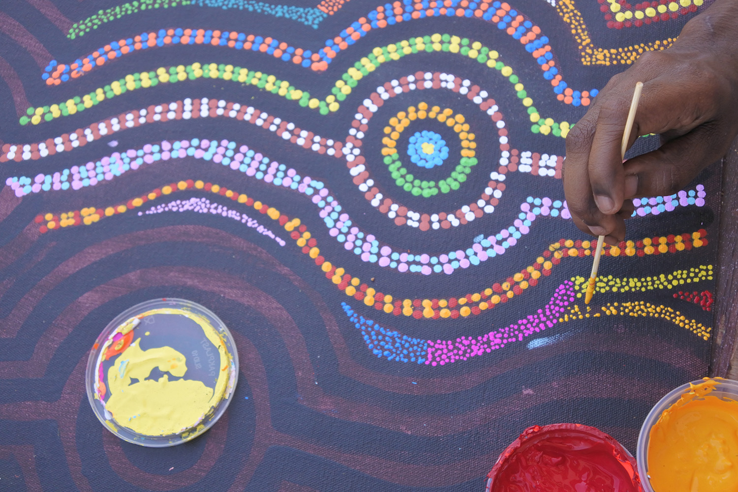 Indigenous painting representing a blog covering the craft