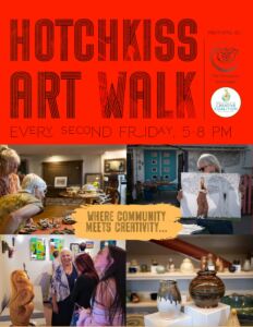 Poster for the Hotchkiss Art Walk organized by The Creamery Arts Center.